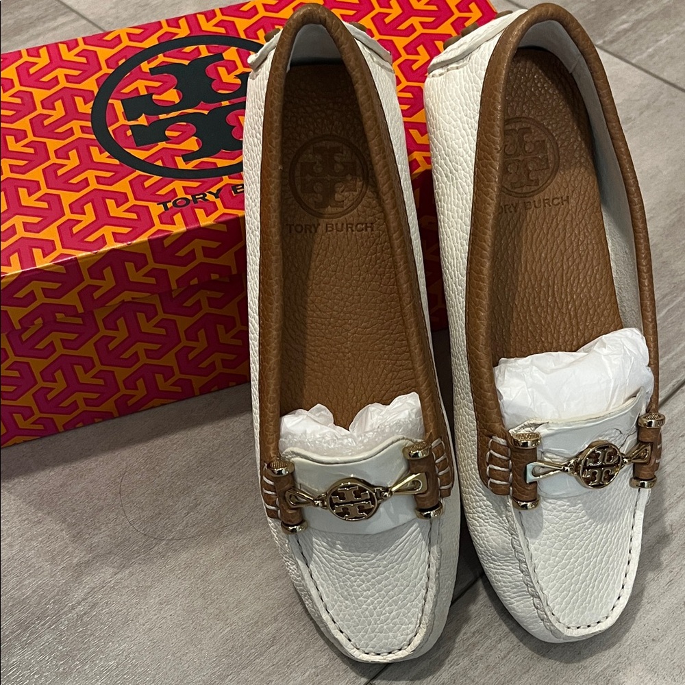 Tory Burch Cream and Tan Women's Loafers